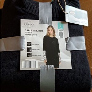 Serra Black Cable Sweater Dress